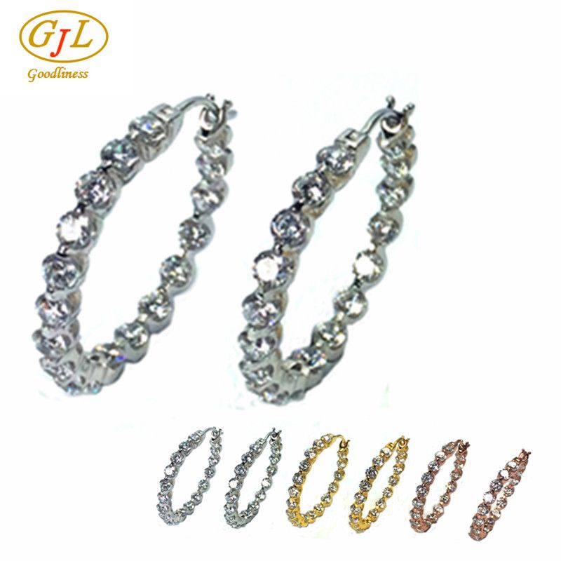 Silver Jewelry 3A CZ Earring for Woman with 925 Sterling Silver (E6953C)