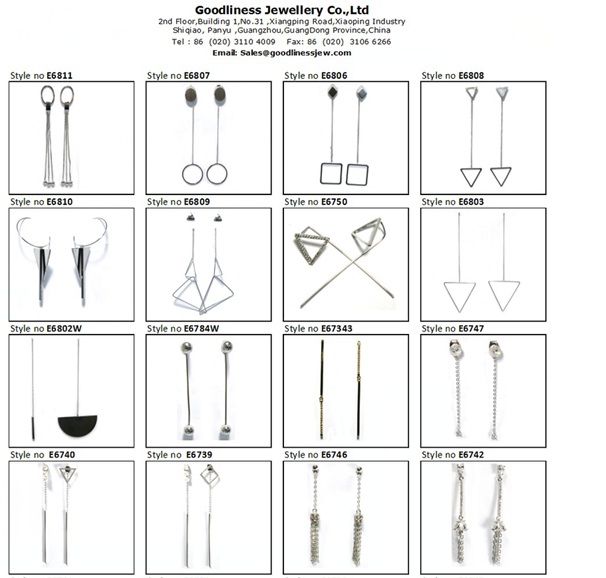 2017 New Fashion Round Women Rhodium Gold Plate Earring (E6826)